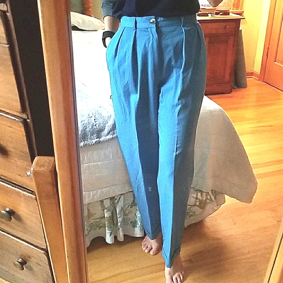 Ralph Lauren Pants - Vintage Blue Wide Cut Ralph Lauren Dress Slacks